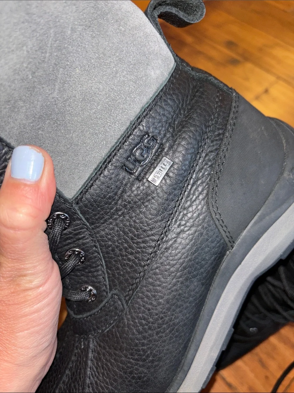 UGG Men’s Black and Gray Lace-Up Insulated Snow Boots
